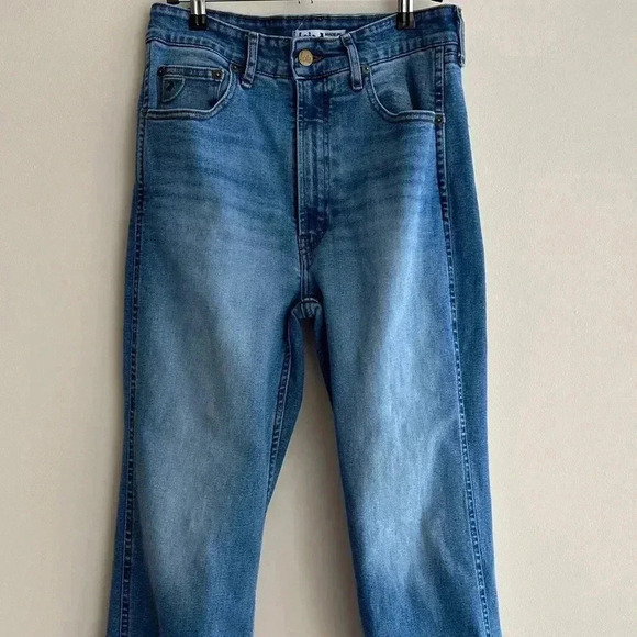 Lois Medium Wash River High Retro Straight Jeans, Size 31" L-32 - Picture 3 of 16